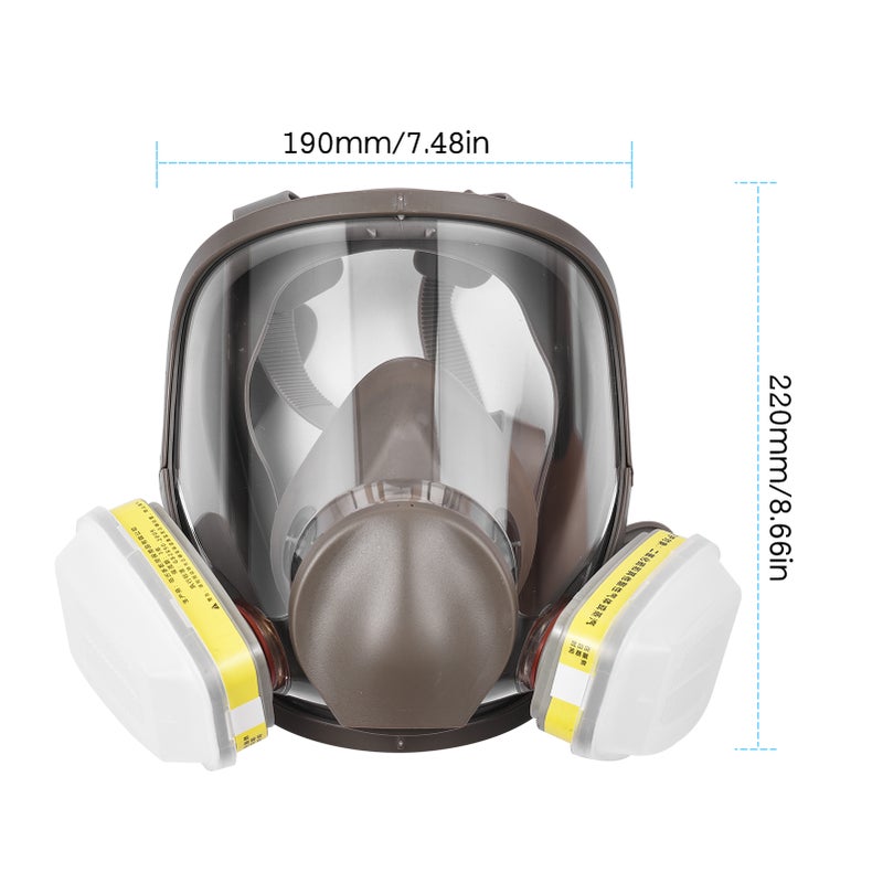 Reusable Respirator Full Facepiece 6800 Gas Mask Breathing Protection Full Face Cover Wide Field of View for Painting Organic Vapor Welding Polishing Woodworking and Other Work Protection - Image 3