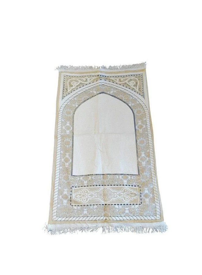 سليكو سجادة صلاة بنمط أنيق وجودة عالية من مموري فوم بيج وأبيض 2.5 × 70 × 110 سم 800100123