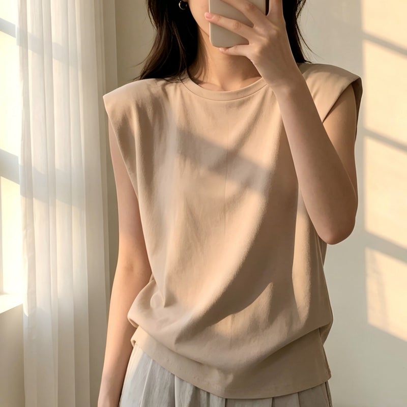 Women's Sleeveless Loose Round Neck T-Shirt - Image 2