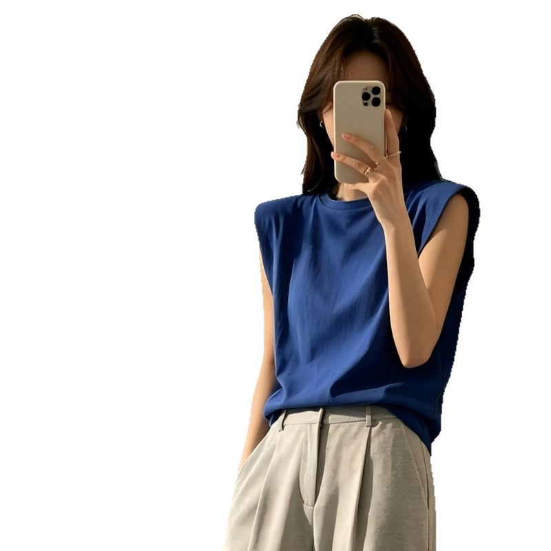 Women's Sleeveless Loose Round Neck T-Shirt - Image 5