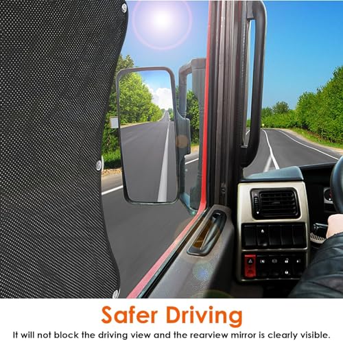 EGNGY Side Window Sun Shade for Semi Truck, 22×24 inch Large Car Window Shades for Freightliner Volvo VNL International Trucks - Semi Truck Accessories, Easy Install, Interior UV Protection - Image 4