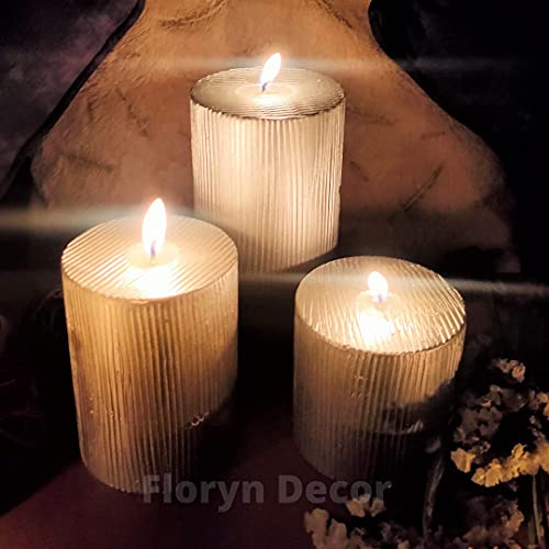 Floryn Decor Rustic Silver Metallic Pillar Candles for Home Decor | Dripless Candles | Silver Pillar Candles Set of 3 (Size- 3by6,3by4, 3,3 inches) (Burning Time- 30 to 90 Hours) - Image 4