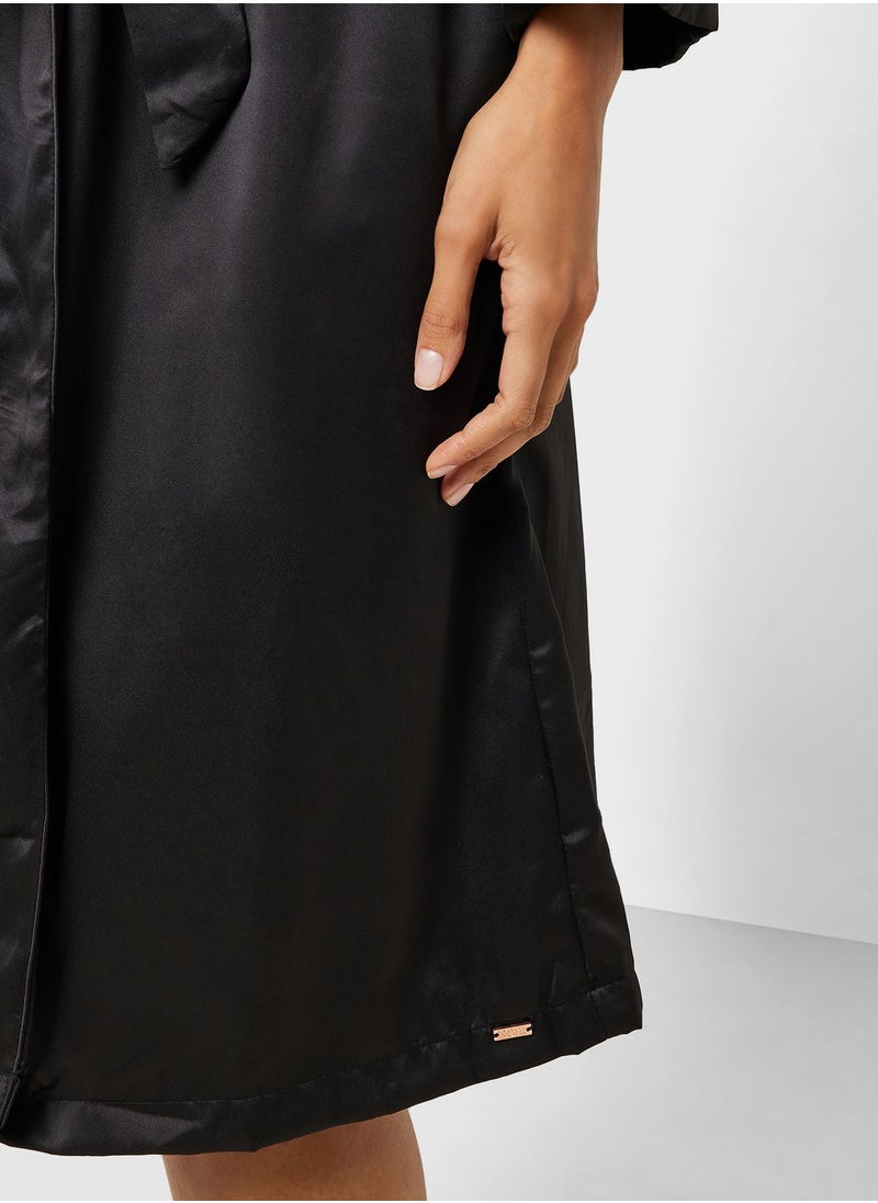 hunkemoller - Tie Detail Satin Robe - Image 1