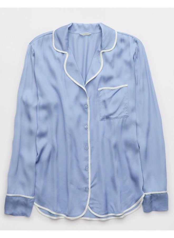 Aerie Aerie Off-Duty Satin Shirt  - Image 3