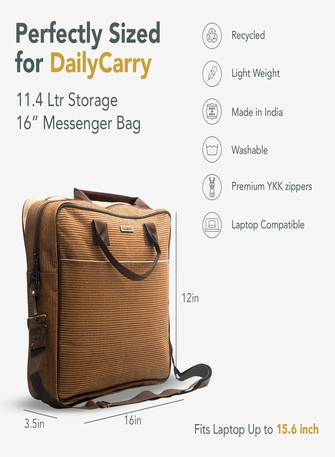 Handy Comfort Messenger Laptop Bag with Multiple Organisers | 15.6 Inch Laptop Office Bag for Men & Women | Handbags with Shoulder Straps | Business Briefcase Crossbody Bags (Beige Black, 16x12x3.5) - Image 5