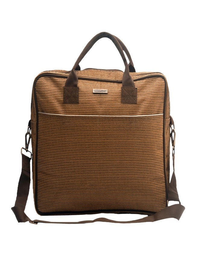 Handy Comfort Messenger Laptop Bag with Multiple Organisers | 15.6 Inch Laptop Office Bag for Men & Women | Handbags with Shoulder Straps | Business Briefcase Crossbody Bags (Beige Black, 16x12x3.5) - Image 1