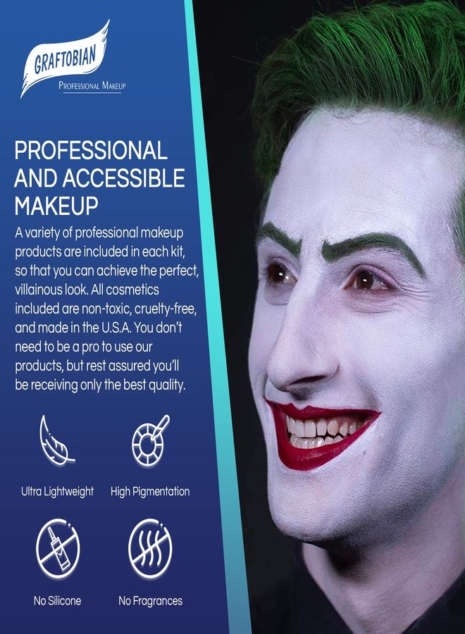 Graftobian Classic Chaos Clown Makeup Kit - Complete 11-Piece Set for Scary Jester or Clown Costume - Deluxe Face Paint with Full Color Instructions Included, Perfect for Cosplaying and Halloween - Image 4