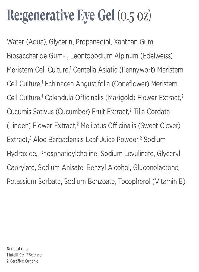 Intelligent Nutrients Re:generative Eye Gel for Dark Circles and Puffiness, Targeted Treatment With Plant Actives to Brighten, Refresh and Protect, Vegan, 0.5 Oz - Image 3