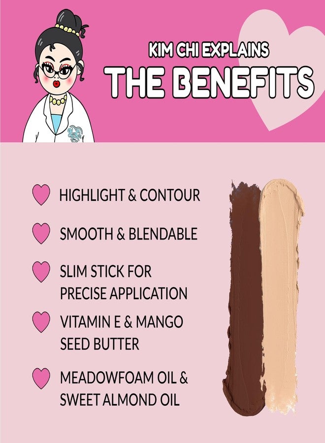 Kimchi Chic KimChiChic Beauty Effn Sculpt Dual-Ended Highlight & Contour Stick, Creamy & Blendable Formula with Mango Seed Butter, Vitamin E & Sweet Almond Oil, Cruelty-Free, Medium - Image 4