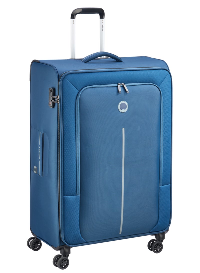DELSEY Paris Caracas 82cm Softcase 4 Double Wheel Expandable Check-In Luggage Trolley Night Blue - Image 1