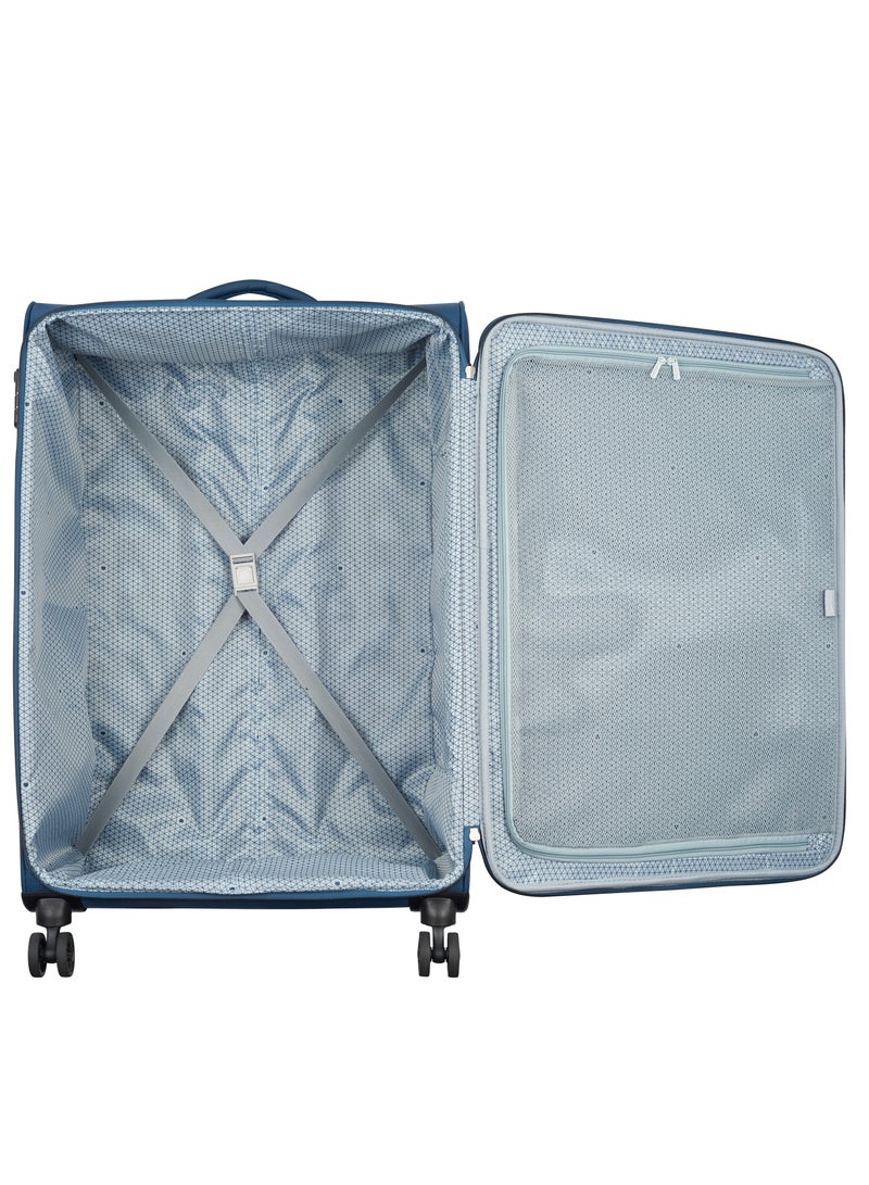 DELSEY Paris Caracas 82cm Softcase 4 Double Wheel Expandable Check-In Luggage Trolley Night Blue - Image 2