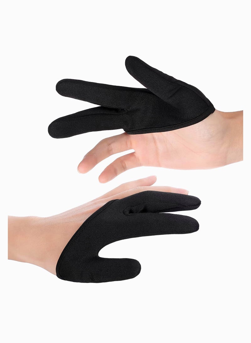 Zikra 3 Finger Heat Resistant Gloves 3 Finger Mittens Protection Gloves Curling Wand Glove Reusable Heat Gloves for Barber Hair Styling Curling Perming Hair Straightening 2 Pieces - Image 1