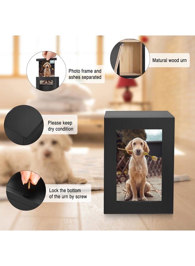 SOITIS Wooden Small Urn for Human Ashes, Cremation Ashes Urns Black with Photo Frame - Mini Memorial Wood Urns Box, Decorative Keepsake Urn for Women Men - Image 5