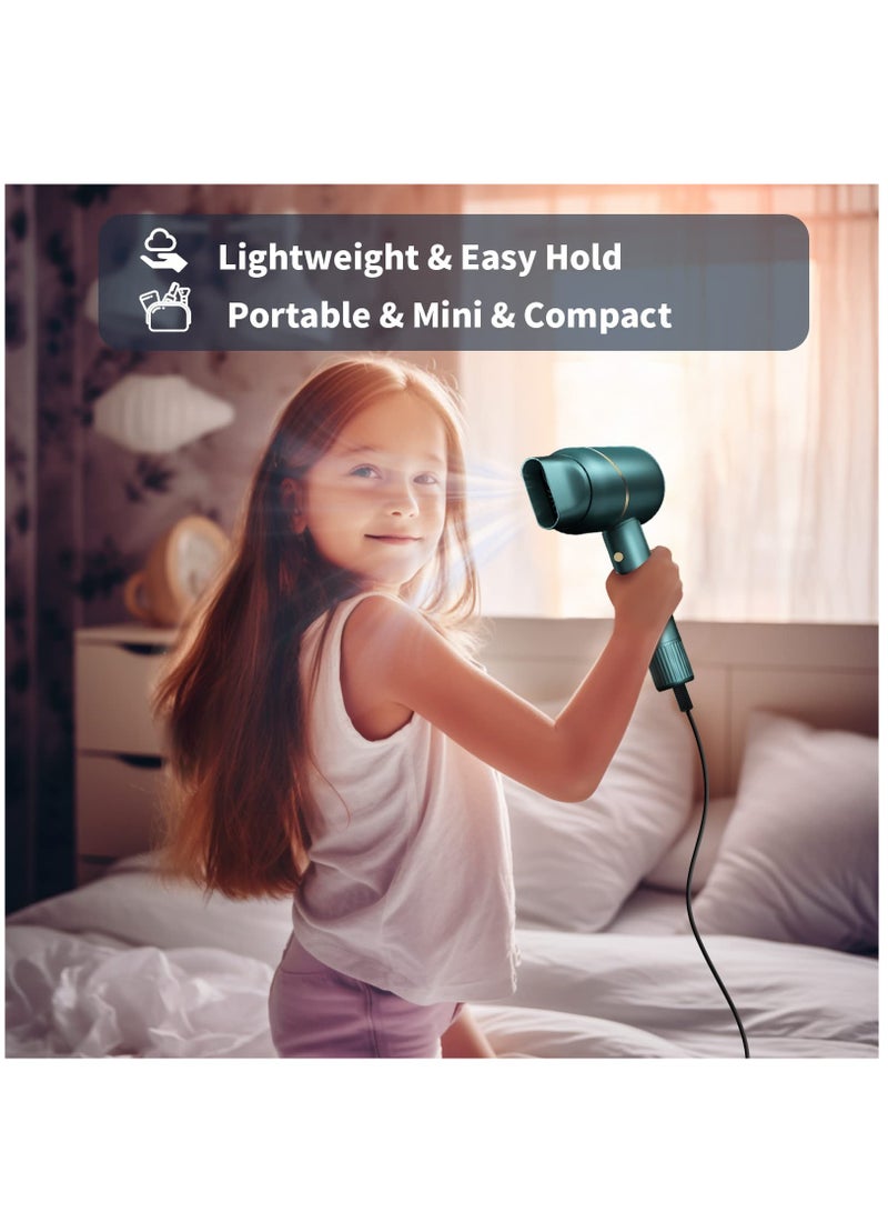 Arabest مجفف شعر، مجفف شعر محمول، مجفف شعر أيوني، مجفف شعر صغير الحجم للسفر، خفيف الوزن، سريع الجفاف - Image 5