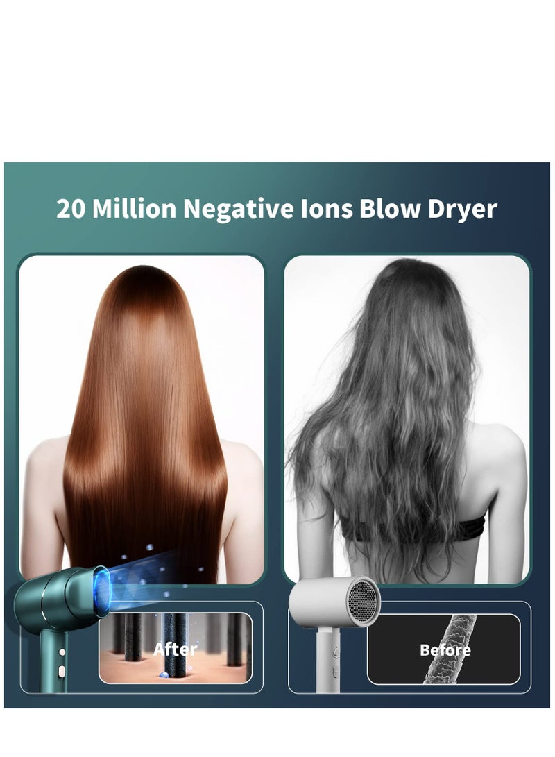 Arabest مجفف شعر، مجفف شعر محمول، مجفف شعر أيوني، مجفف شعر صغير الحجم للسفر، خفيف الوزن، سريع الجفاف - Image 3