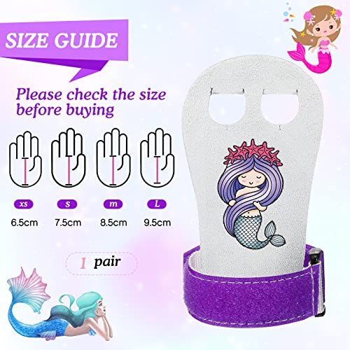 Threan Gymnastics Bar Grips Gymnastics Athletic Gloves for Girls Kids Youth Yoga Bars Lifting Gym Home, Mermaid Style - Image 2