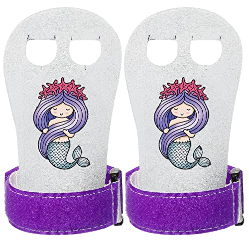 Threan Gymnastics Bar Grips Gymnastics Athletic Gloves for Girls Kids Youth Yoga Bars Lifting Gym Home, Mermaid Style - Image 1