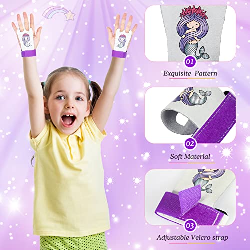 Threan Gymnastics Bar Grips Gymnastics Athletic Gloves for Girls Kids Youth Yoga Bars Lifting Gym Home, Mermaid Style - Image 3