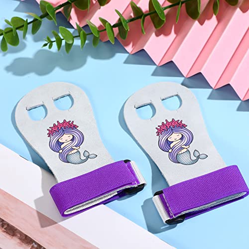 Threan Gymnastics Bar Grips Gymnastics Athletic Gloves for Girls Kids Youth Yoga Bars Lifting Gym Home, Mermaid Style - Image 4