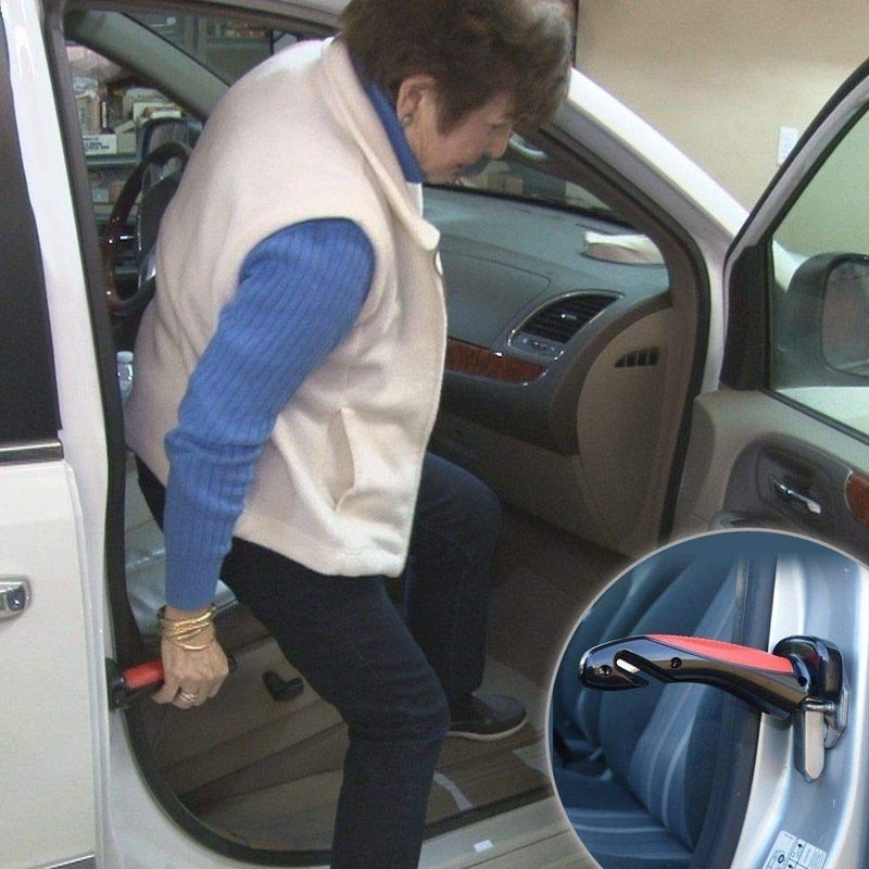 DITCAFOS Car Cane Mobility Aid Standing Support Handle Portable Grab Bar for Physically Challenged Old People to Hold & Seat Vehicle Emergency Escape Tools with Window Breaker & Seat Belt Cutter - Image 4