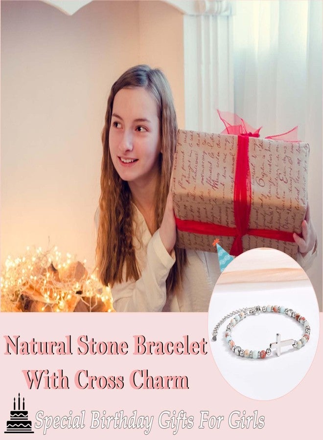 FIEEFX 18th Birthday Gifts for Girls, 18 Year Old Girl Birthday Gifts, Cross Bracelet Happy 18th Birthday Decorations for Girls Daughter Sister Granddaughter Niece with Card - Image 2