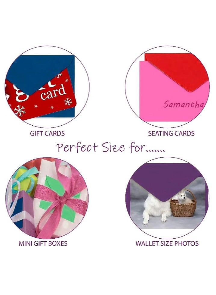 Generic 70 packs of mini envelopes, holiday party gift envelopes, which can be used to decorate, write letters, pack cards, 14 colors of mini envelope membership cards, European blank envelopes 4 x 2.7 inches  - Image 2