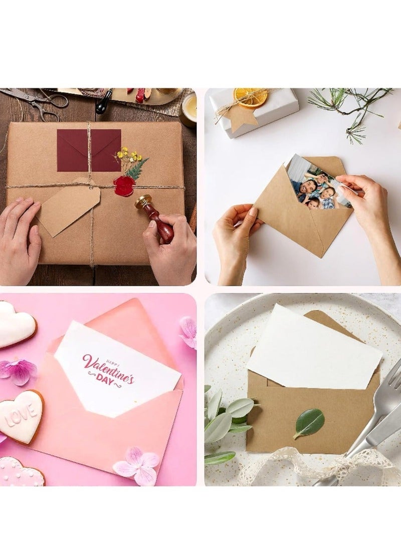 70 ظرفًا صغيرًا، 14 لونًا من أظرف بطاقات الهدايا، أظرف بطاقات عمل من الورق الملون، 4 × 2.7 بوصة - Image 3