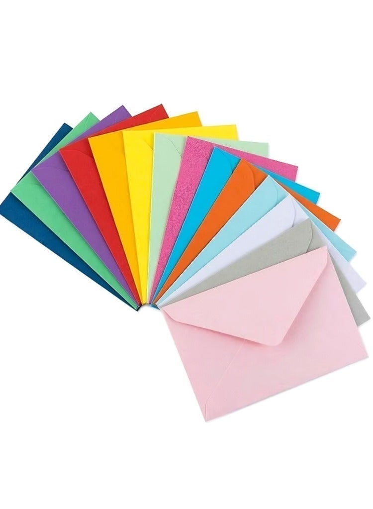 70 ظرفًا صغيرًا، 14 لونًا من أظرف بطاقات الهدايا، أظرف بطاقات عمل من الورق الملون، 4 × 2.7 بوصة - Image 5