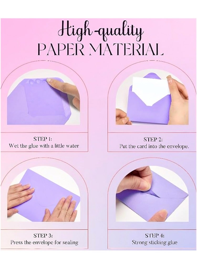 70 ظرفًا صغيرًا، 14 لونًا من أظرف بطاقات الهدايا، أظرف بطاقات عمل من الورق الملون، 4 × 2.7 بوصة - Image 4