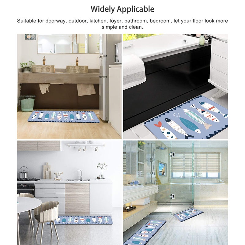 2pcs Kitchen Rug Set Non-Slip Floor Mats Cute Cartoon Super Absorbent Throw Carpet for Kitchen Doormat Foyer Bathroom Bedroom - Image 2