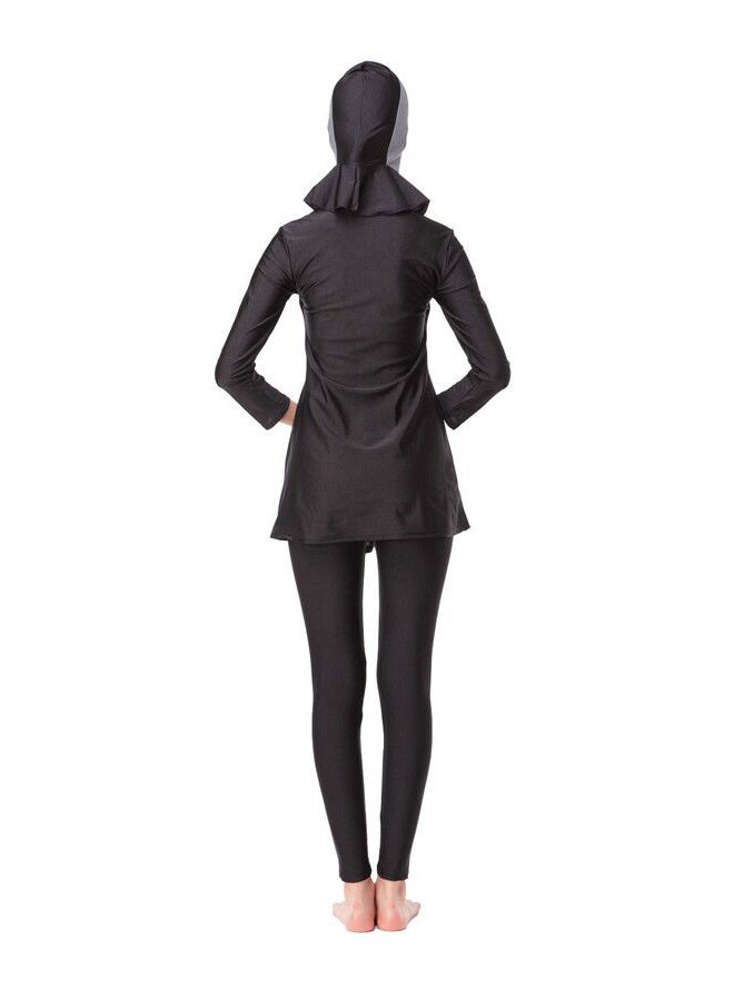 Muslim Modest Burkinis Swimsuit Black/Grey - Image 2