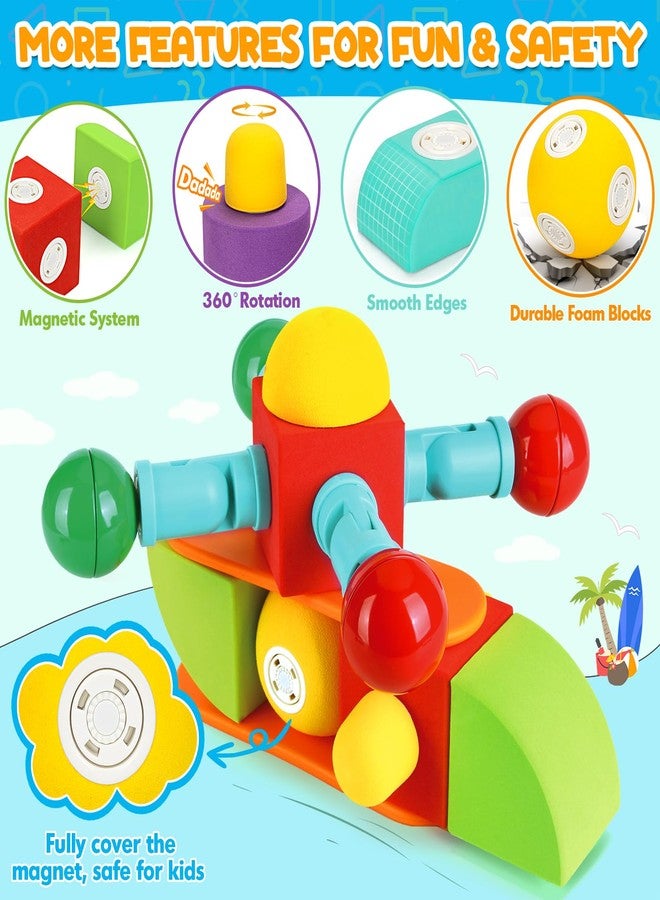Hodurgyi 26 PCS Magnetic Foam Blocks, STEM Preschool Toys for Children, Magnetic Building Blocks for Toddlers, Kids Bath Toys and Montessori Sensory Toys, Birthday for Boys & Girls Age 3 4 5 6+ - Image 3