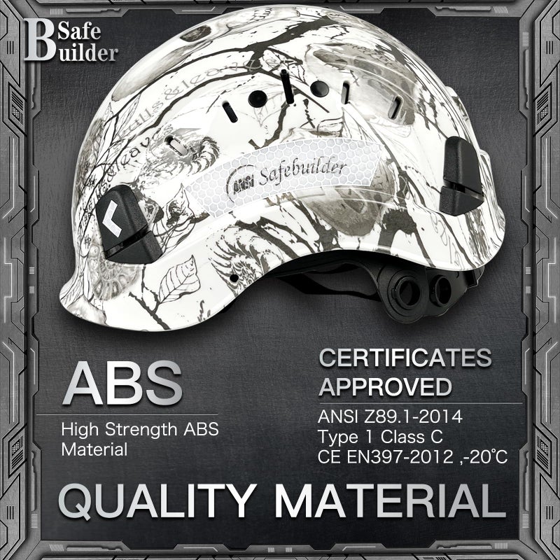 Safebuilder Cr06 خوذة سلامة البناء ABS قبعة صلبة نظام تهوية قابل للتعديل قبعات صلبة حماية رأس العمل الصناعي للرجال معتمدة Ansi/Isea Z89.1 (01-Klt قبعة صلبة) - Image 3