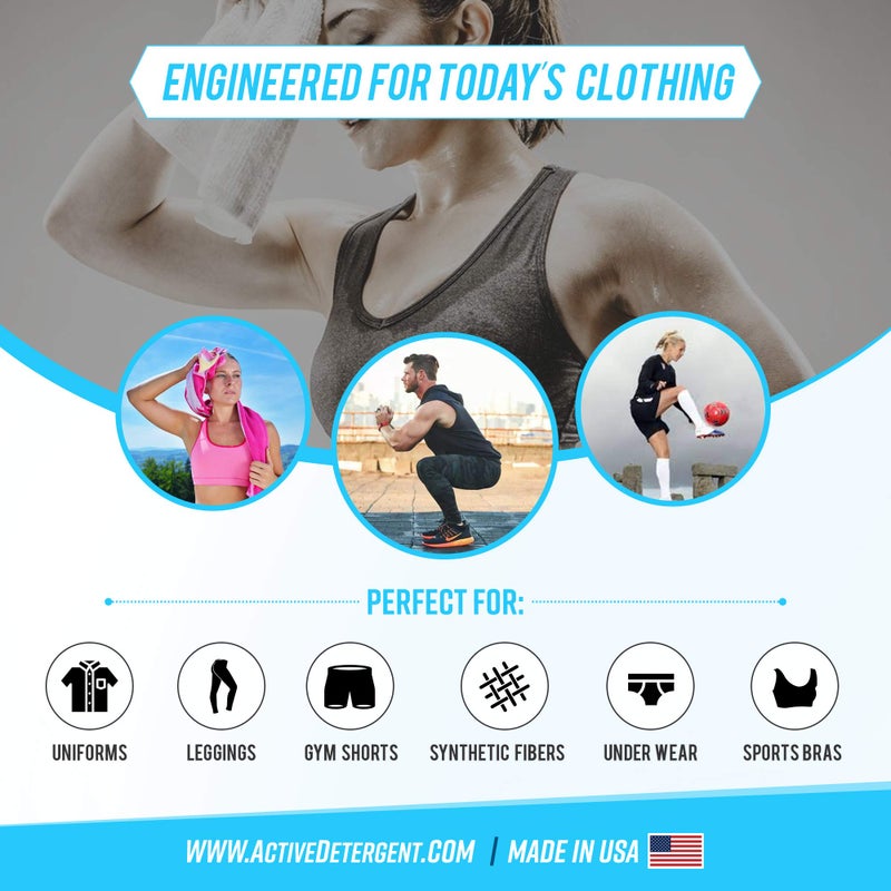 Active Wear Laundry Detergent & Soak - Formulated for Sweat and Workout Clothes - Natural Performance Concentrate Enzyme Booster Deodorizer - Powder Wash for Activewear Gym Apparel (90 Loads) - Image 4