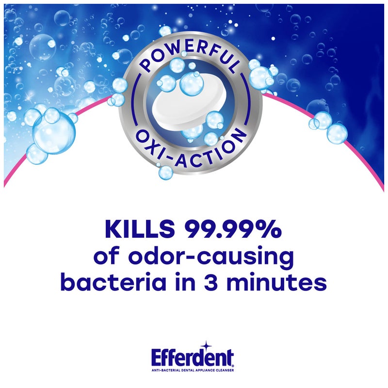 Efferdent Retainer Cleaning Tablets, Denture Cleanser Tablets for Dental Appliances, Complete Clean, 126 Tablets - Image 2