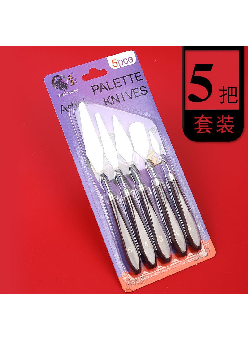 Artistic Acrylic Paint Palette Knife5 PCs suit scraper (Weizhuang paper card packaging) 5 PCs suit scraper (Weizhuang paper card packaging)