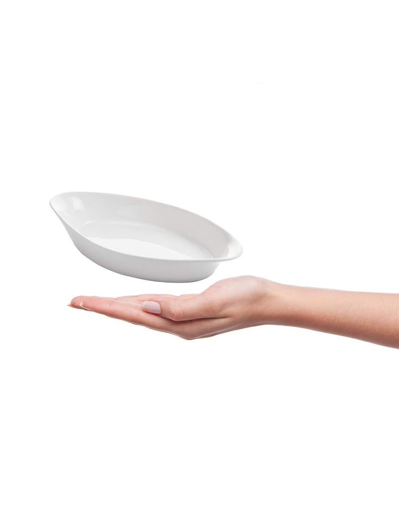 Clay Craft Basics White Bone China Ceramic Pie Dish Perfect for Modern Kitchen - Set of 2 - Image 3