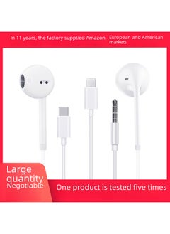Generic Suitable For Apple Android Mobile Phone In-ear Lightning Wire Control Type-c Huawei Iphone15 Headset-Color:TYPE-C Crystal Box (black)  - Image 2
