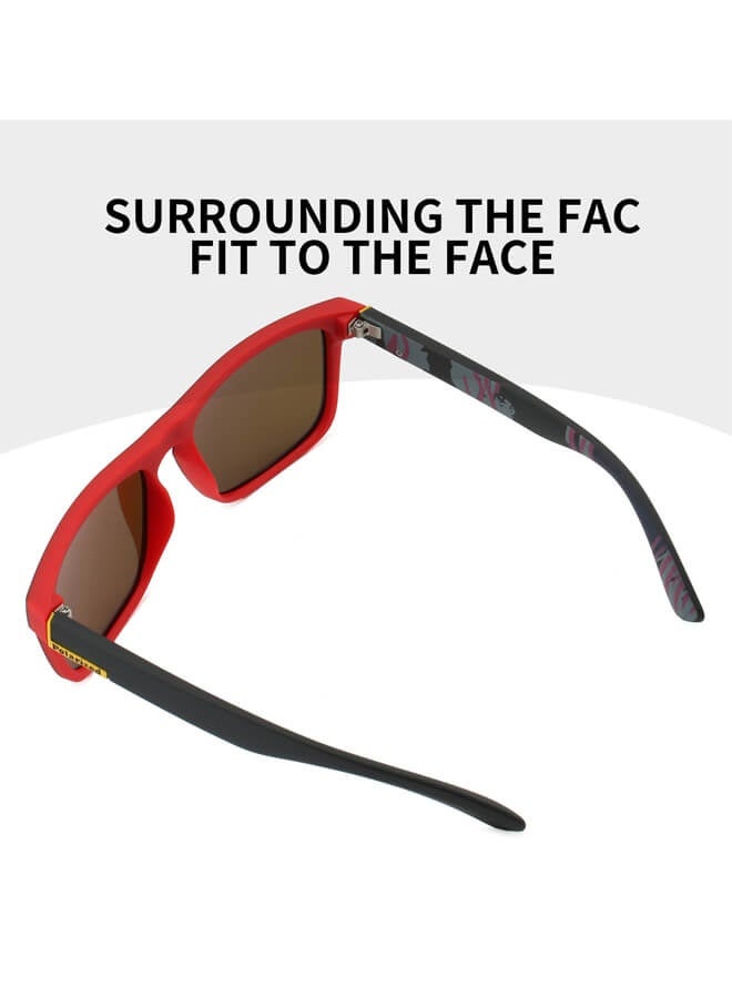 Generic Polarised Sunglasses for Men and Women, 100% UV Protection, Lightweight Retro Vintage Design, Unisex Glasses for Sports, Cycling, Golf, Fishing, CE, UV400, CAT.3 I D731 Red - Image 2