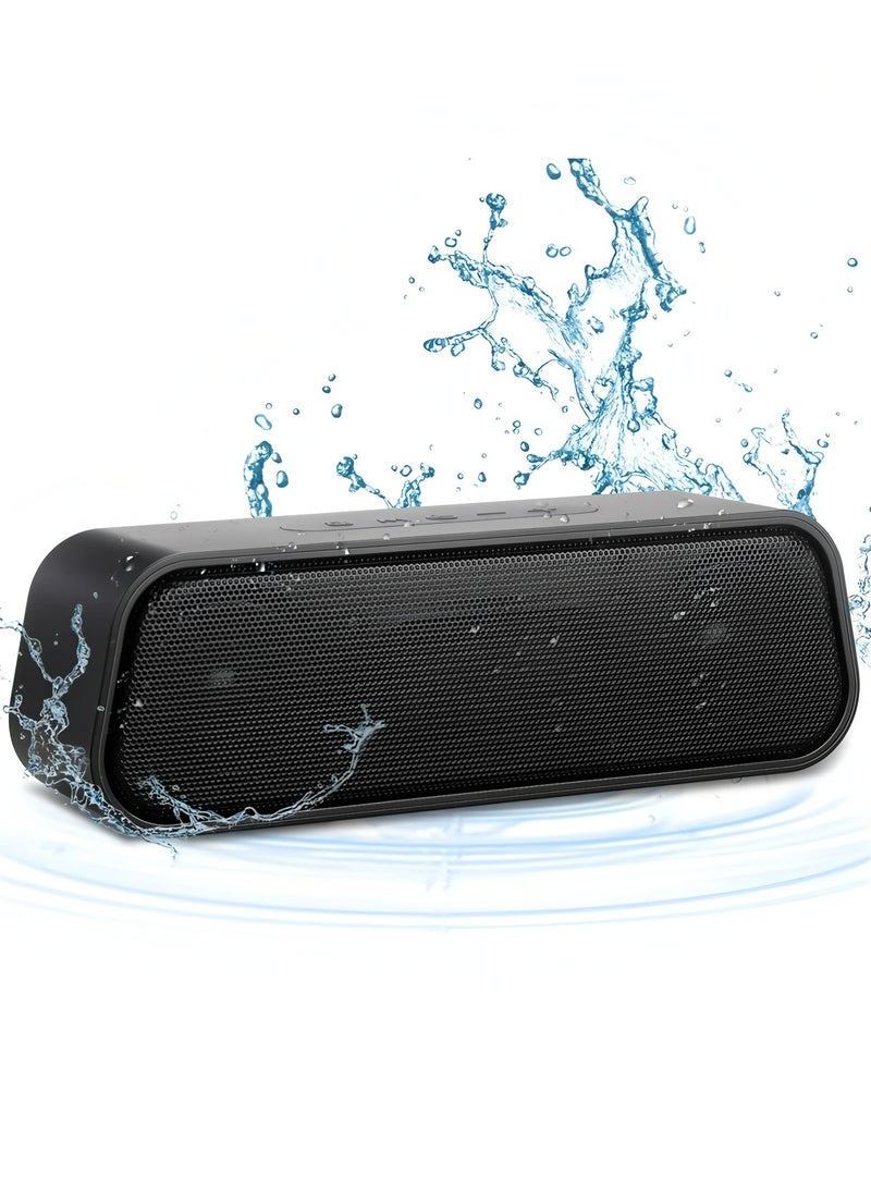 فليفيو مكبر صوت لاسلكي محمول، مكبر صوت بلوتوث 5.0 عالي الدقة 6 وات ممتاز مع وقت تشغيل يصل إلى 4 ساعات، ومقبس صوت 3.5 ملم، ومنفذ وسائط USB وفتحة بطاقة Micro SD، كبسولة 2 باللون الأسود - Image 1