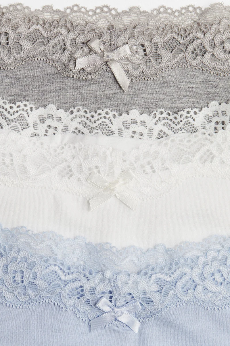 H&M 5-pack cotton and lace Brazilian briefs