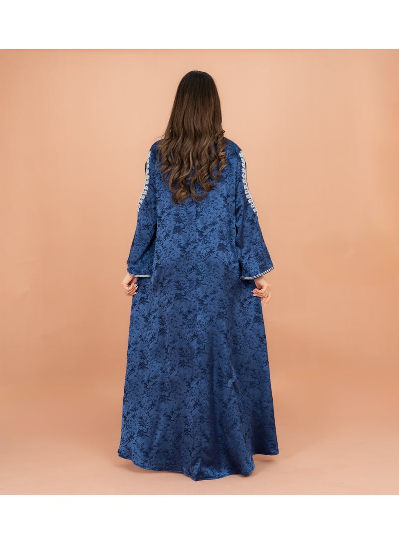 IKKXA Classic Printed Jalabiya Cold Shoulder Crystal Designs - Image 4