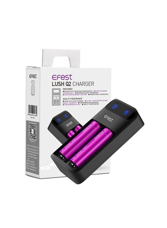 EFEST LUSH Q2 Smart Battery Charger – Dual Slot Fast Charging - Image 1