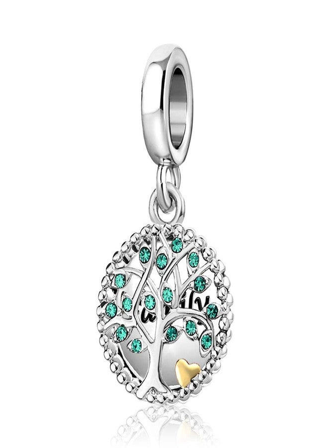 MiiFort Family Tree of Life Dangle Charm fits Pandora Charms Bracelets Women Green Crystal Cubic Zirconia - Image 3