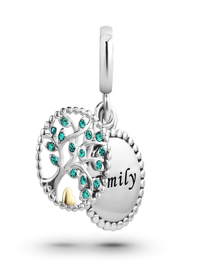 MiiFort Family Tree of Life Dangle Charm fits Pandora Charms Bracelets Women Green Crystal Cubic Zirconia - Image 2