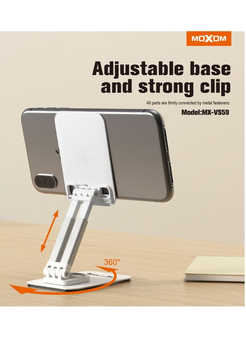 MOXOM MOXOM MX-VS59 UNIVERSAL 360° ROTATING ADJUSTABLE HOLDER STAND FOR PHONE AND TABLET  - Image 2