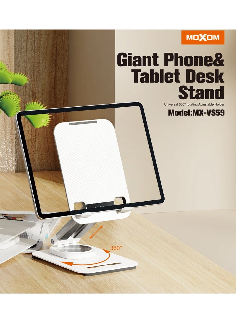 MOXOM MOXOM MX-VS59 UNIVERSAL 360° ROTATING ADJUSTABLE HOLDER STAND FOR PHONE AND TABLET  - Image 1