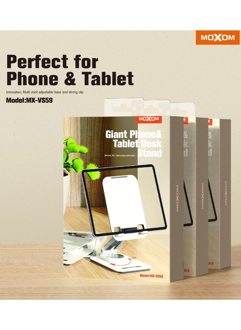 MOXOM MOXOM MX-VS59 UNIVERSAL 360° ROTATING ADJUSTABLE HOLDER STAND FOR PHONE AND TABLET  - Image 3