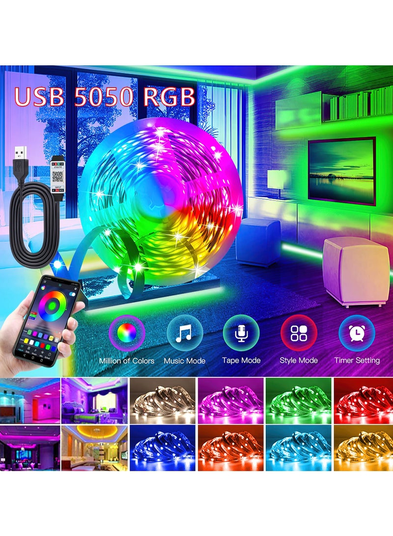 جولدفش شريط إضاءة LED RGB بلوتوث شريط إضاءة متعدد الألوان شريط إضاءة لخلفية الجدار شريط إضاءة 5 متر - Image 1