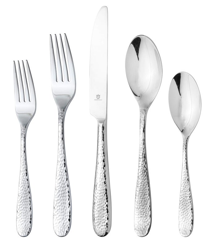 PREMIUM 1810 STAINLESS STEEL FLATWARE FIDENZA FIDENZA HAMMERED MARETTIMO MARETTIMO HAMMERED AND MEZZANO ENGRAVED COLLECTIONS 30PIECE FIDENZA HAMMERED